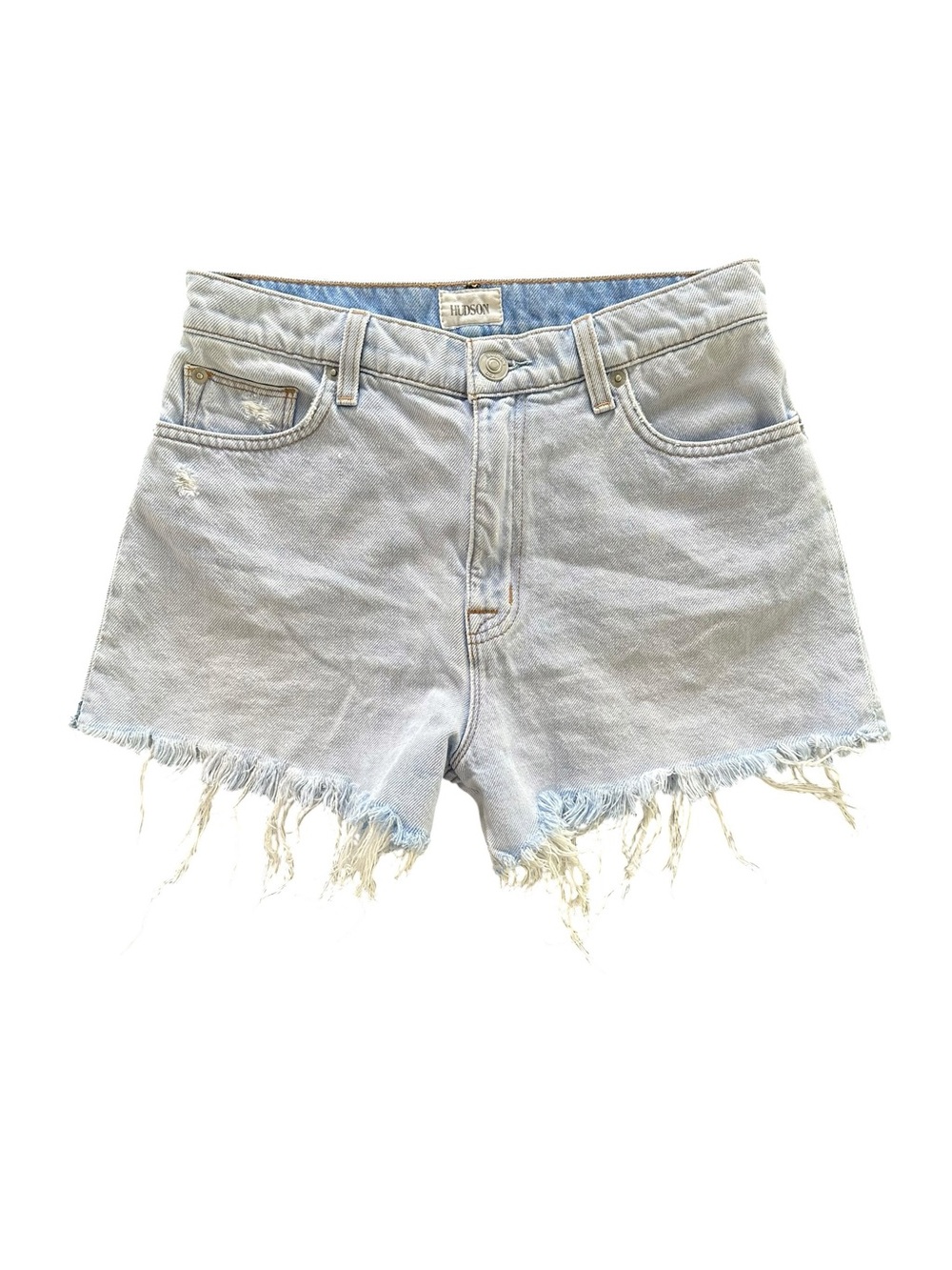 HUDSON Jeans High Rise Frayed Raw Hem Cutoff Denim Shorts | Size 27